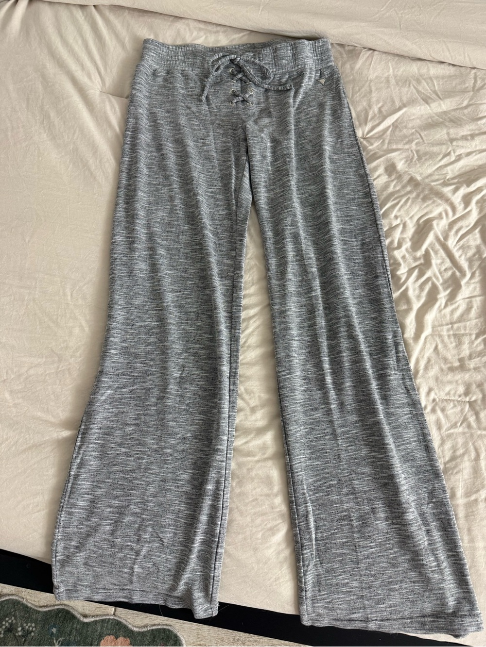 Guess Charcoal and Light Gray Wide Leg Lounge Pants